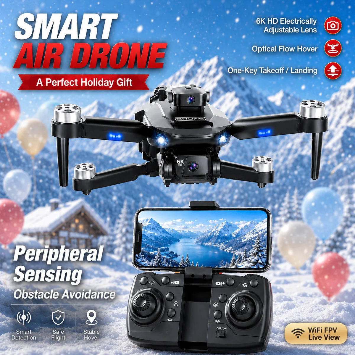 ZNLYRION Brushless Drone F196 4K Dual Camera 360° Obstacle Avoidance Optical Flow Positioning 20Mins Flight Time WIFI FPV RC Quadcopter