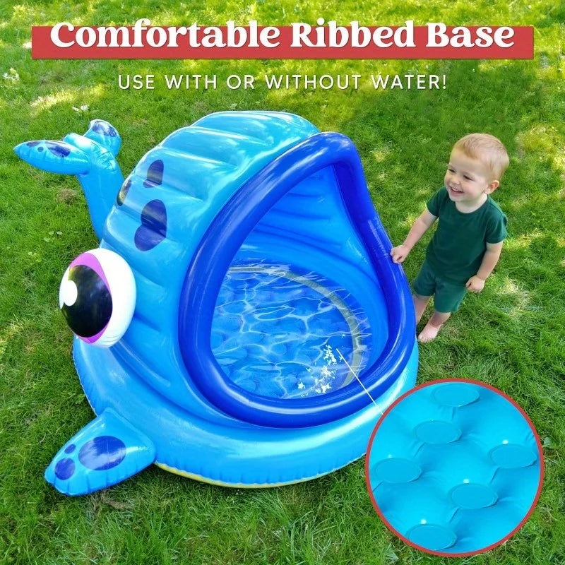 Joyfy Inflatable Shade Kiddie Pool Whale Baby Pool Tent Infant Swimming Pool Blow Up Toddler Pool for Swim Party Toys Summer