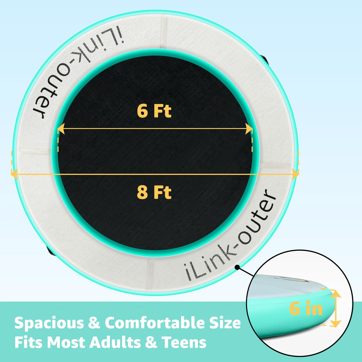 Round Floating Ring Inflatable Floating Water Hammock Round Floating Ring for Lakes, Inflatable Raft Platform for Pool and Lake