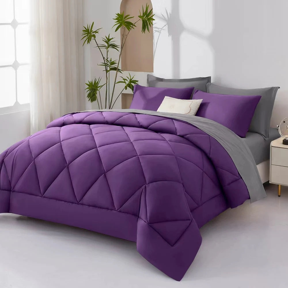 7 Pieces Bed in a Bag King Size, Fluffy Soft All Season Rustic Farmhouse Bedding with Full Sheets Set