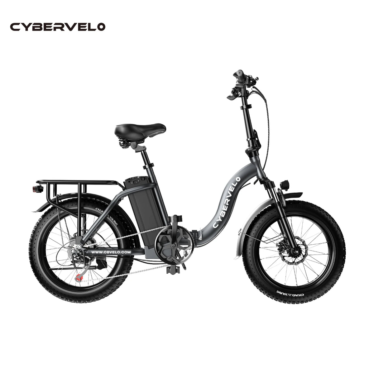Cybervelo 1000W Electric Bike for Adults 48V 20.8Ah Battery Foldable 20 Inch Fat Tire Urban Commuting Mars700 Large Removable