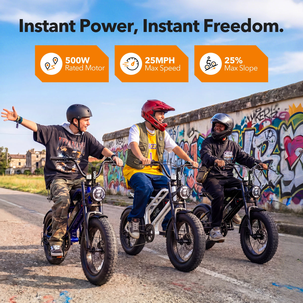 Qlife Spark D1 Electric Bike for Adults, 1500W Peak Motor 48V 10.4 Ah, 16" Fat Tires Electric Mountain Bike, 25 MPH 50Mi Range Off-Road Ebike with Full Suspension