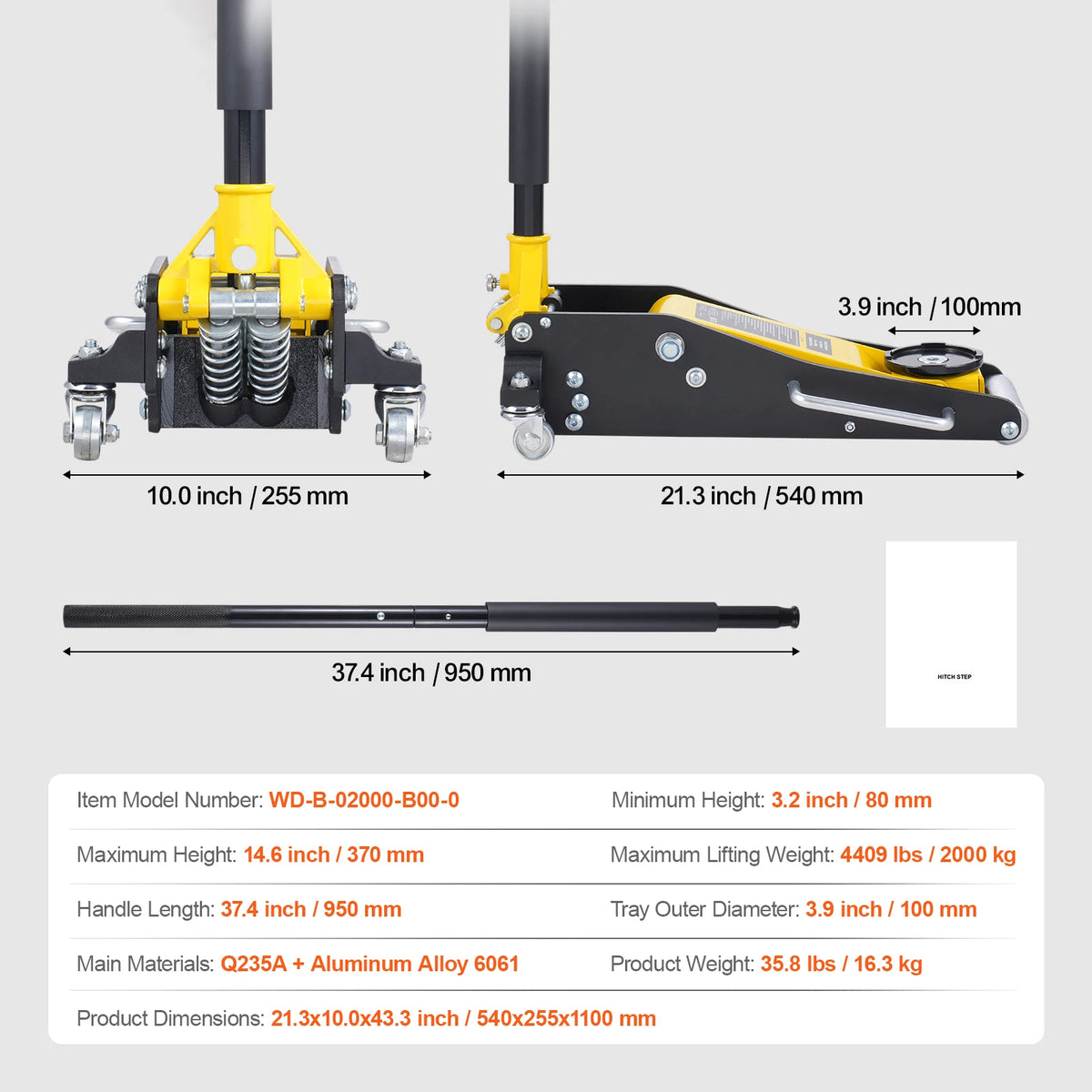 SucceBuy 3T/2T Floor Jack Aluminum Hydraulic Racing Floor Jack Hydraulic Car Jack with Dual Piston  Lift Pump for Auto Repaire