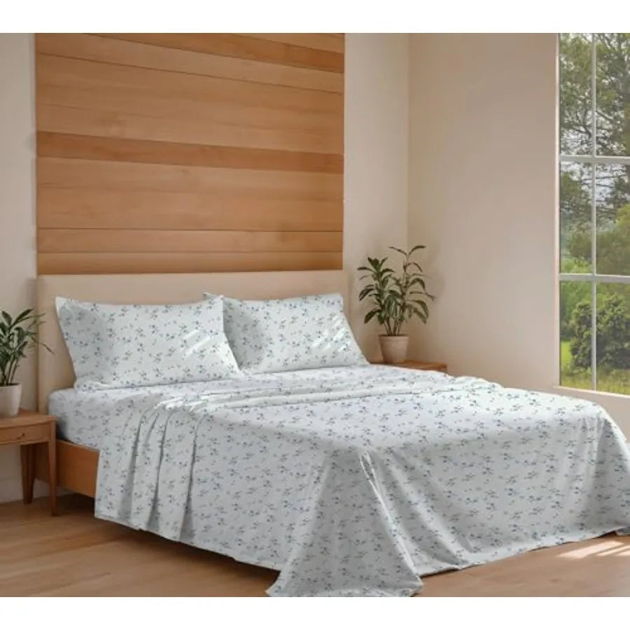 100% Cotton Organic Percale Sheets Size Crisp Cooling Bed Sheets for Hot Sleepers, Deep Pocket 15", Soft Peach Finish, Breathab
