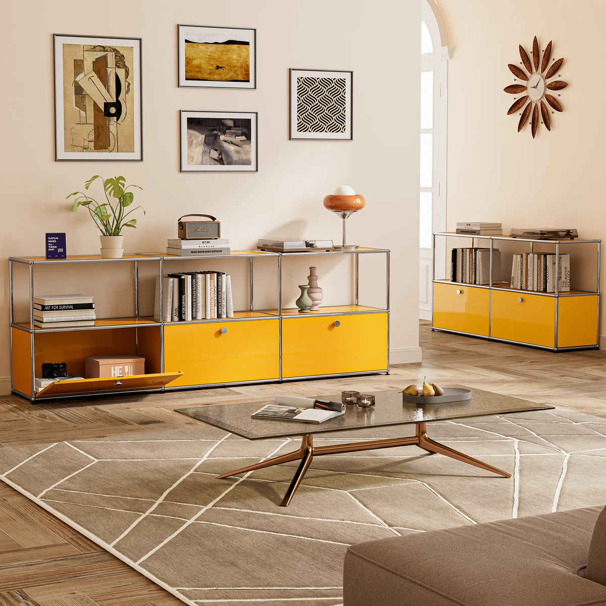 Modern Storage Cabinet Stainless Metal Organizer TV Stand Cabinet for Living Room and Home Office Furniture