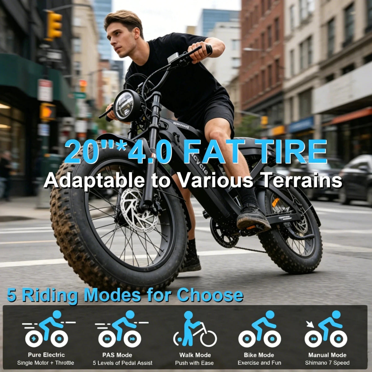 Electric Bike for Adults 3000W, 52V 31.5Ah Battery, Up to 50 Miles Range, 5 Riding Modes, Dual Disc Brakes, High Power Electric Bicycle for Commuting & Outdoor Riding