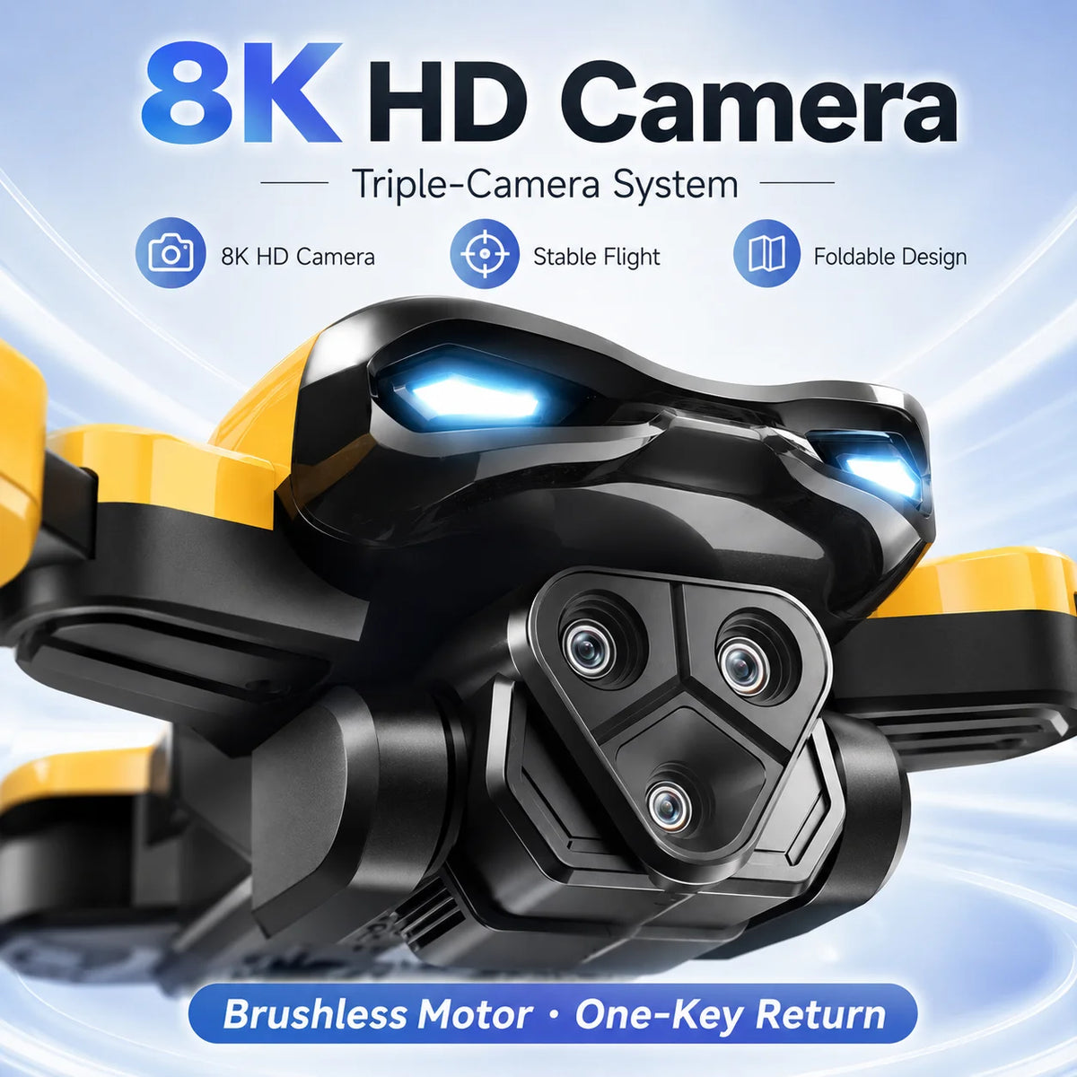 RC Drone Optical Flow Hover Smart Follow Waypoint Trajectory Flight One Key Takeoff Landing Return 360° Roll Headless Mode Outdoor Flying Drone