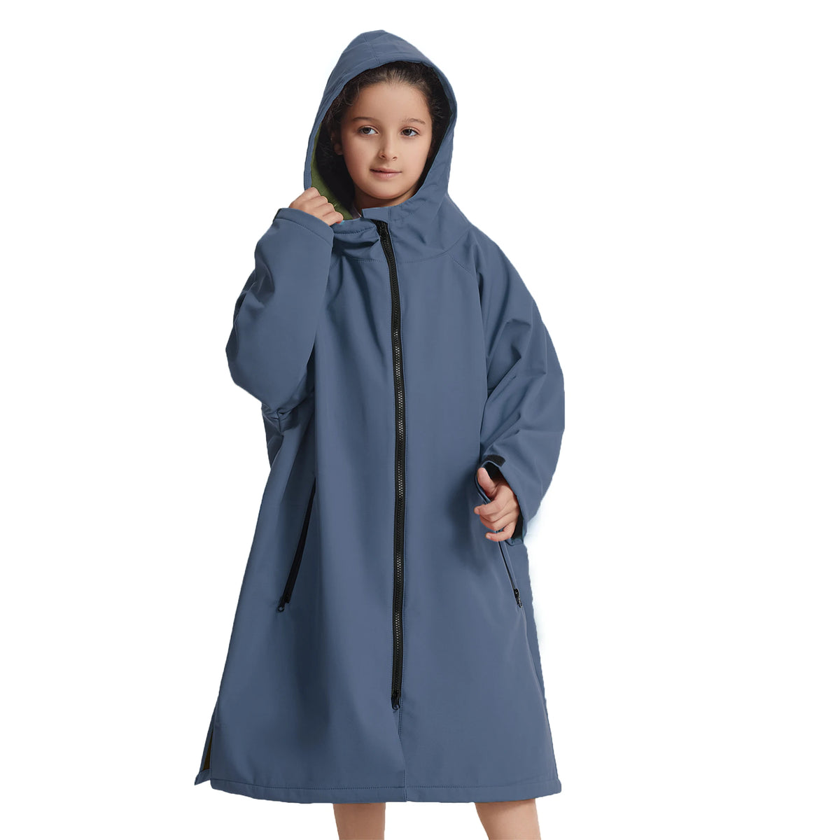 Mutao Children's Waterproof Zipper Cloak, Long-sleeve Windproof And Warm Bathrobe, Ideal For Beach Diving, Wwimming, Surfing, And Other Water Sports—Unisex Size