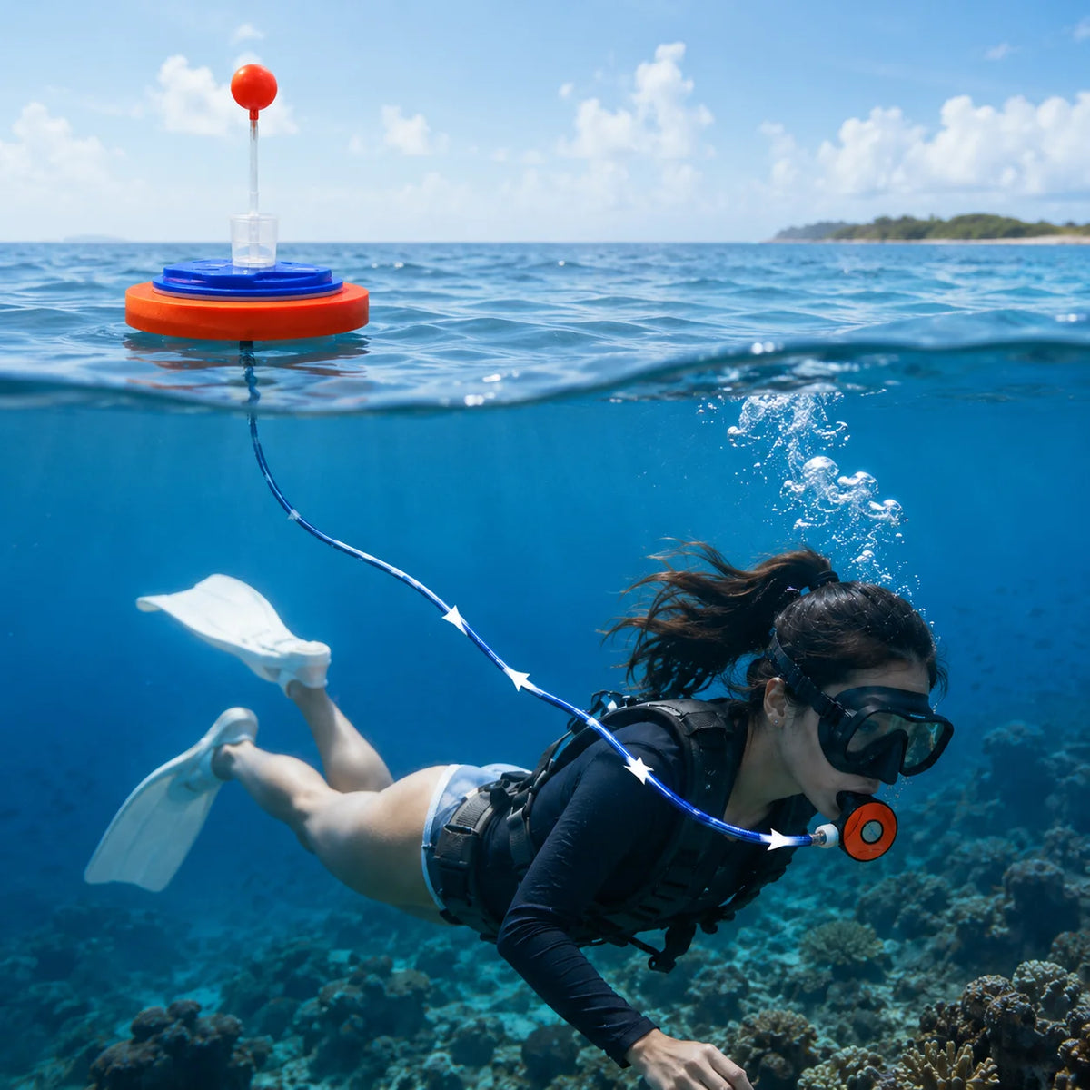Free Shipping Rechargeable Portable Tankless Scuba Diving Ventilator Underwater 3.5Hours Working 12m Depth Waterproof Snorkeling Equipment Extreme Sports Outdoor Fishing Anti-tip Scuba Breathing System