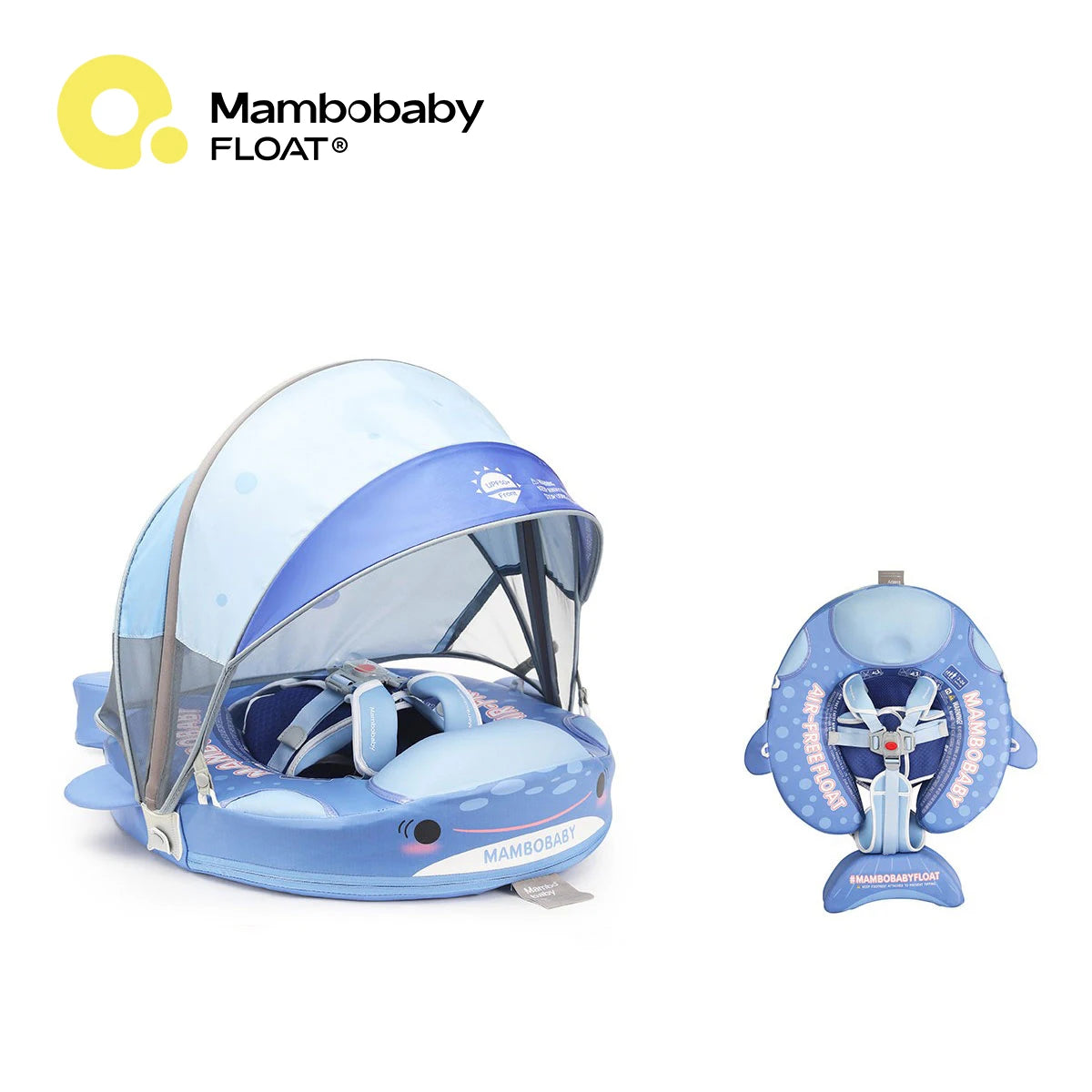 Mambobaby Float Safe Solid Core Safe Harness Technology ST:  Sea 3-24 Month B503-95-W-Z Air-Free Chest Float with Sunshade Canopy  Baby Swim Ring Toddler Pool Float Infant Water Ring Infant Swimming Float 1Years Boy Girl
