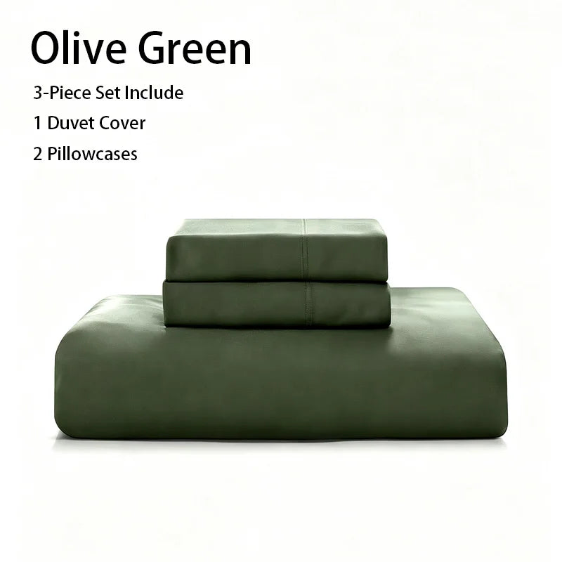 100% Bamboo Viscose Duvet Cover Set 3PCS, Solid Color Cooling & Breathable Bedding, 1 Duvet Cover + 2 Pillowcases, Queen (90"×90") / King (104"×90"), No Comforter Insert, 8 Colors Available`