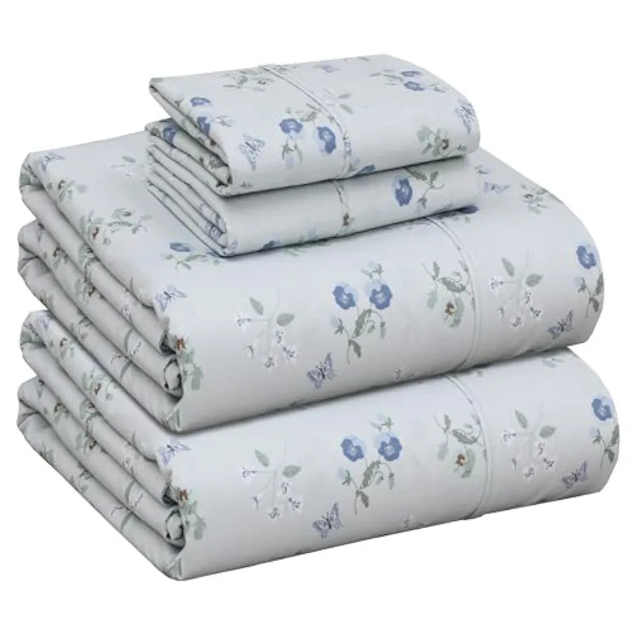 100% Cotton Organic Percale Sheets Size Crisp Cooling Bed Sheets for Hot Sleepers, Deep Pocket 15", Soft Peach Finish, Breathab