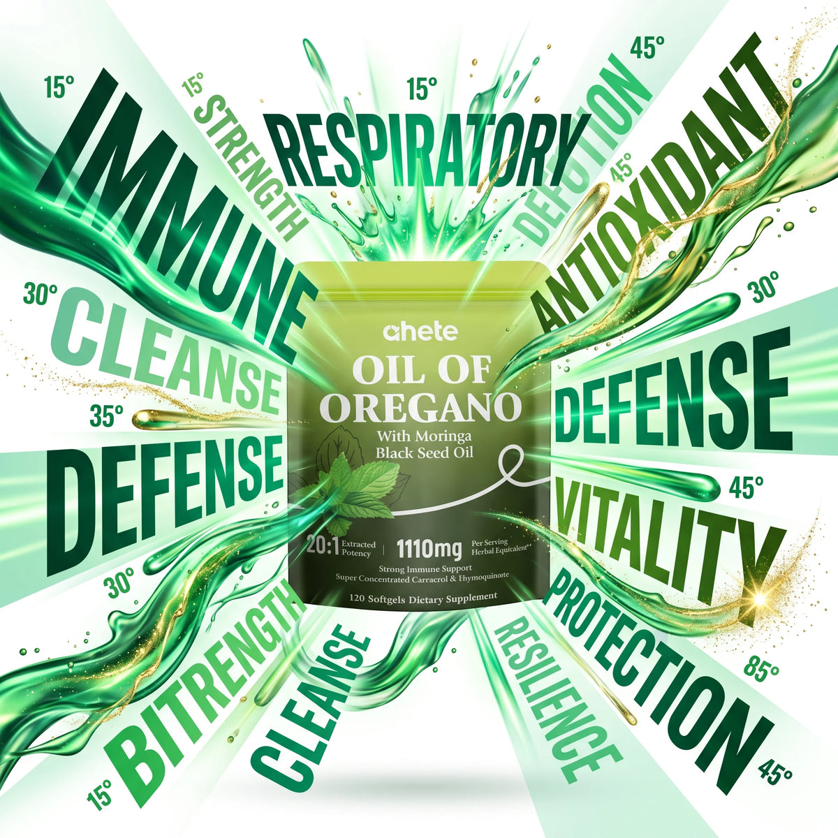 Ahete Oregano Oil Softgels, Black Seed Oil, Moringa, Garlic Oil D3 | Natural Immunity, Gut Health & Respiratory Care