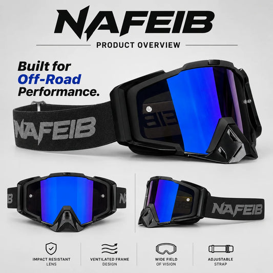 Motorcycle Goggles & Face Mask Set, Windproof Dustproof Riding Eyewear with Breathable Face Cover for ATV Dirt Bike Motocross Off-Road Cycling Outdoor Sports
