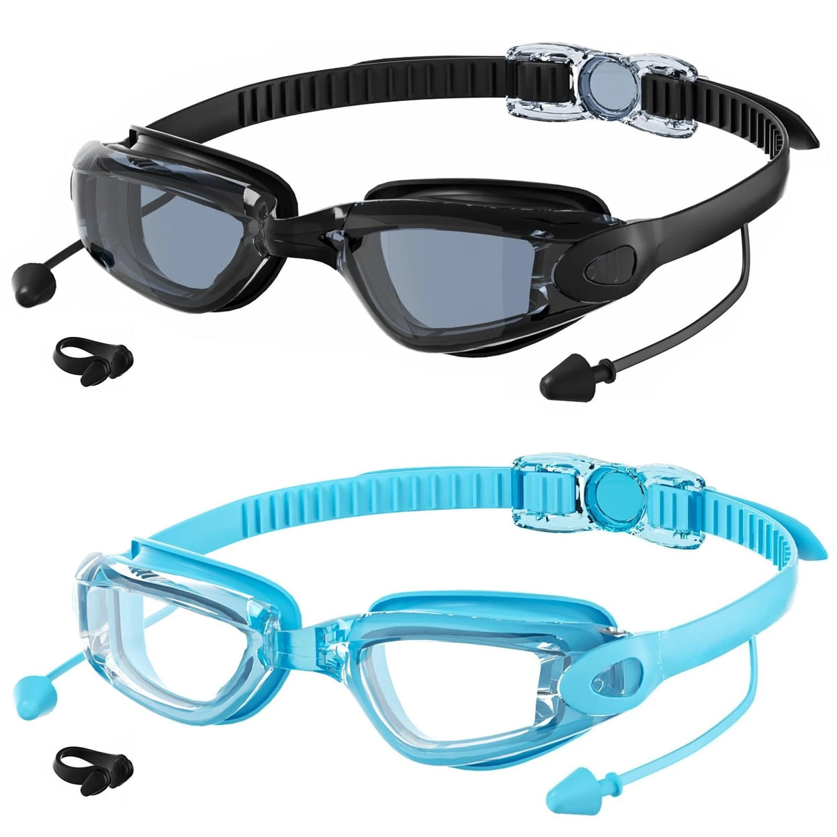 2 Pack Adult Swimming Goggles for Men Women, No Leak Anti‑Fog UV Protection Swim Goggles, HD Mirror PC Lens Wide Vision Eyewear, Pool Open Water Swimming Accessories, Water Sports Gear