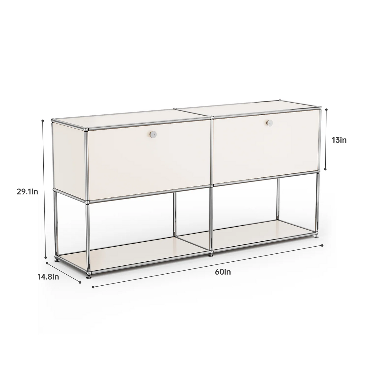 Modern Modular Metal Storage Cabinet Freestanding Sideboard Display Organizer For Living Room Bedroom Entryway Home Furniture