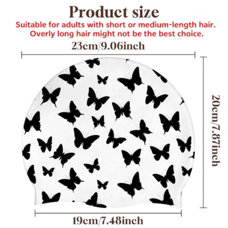 Silicone Swim Cap for Girls Boys Soft Waterproof Durable Swimming Caps Non-Slip Elasticity Keeps Hair Dry Cute