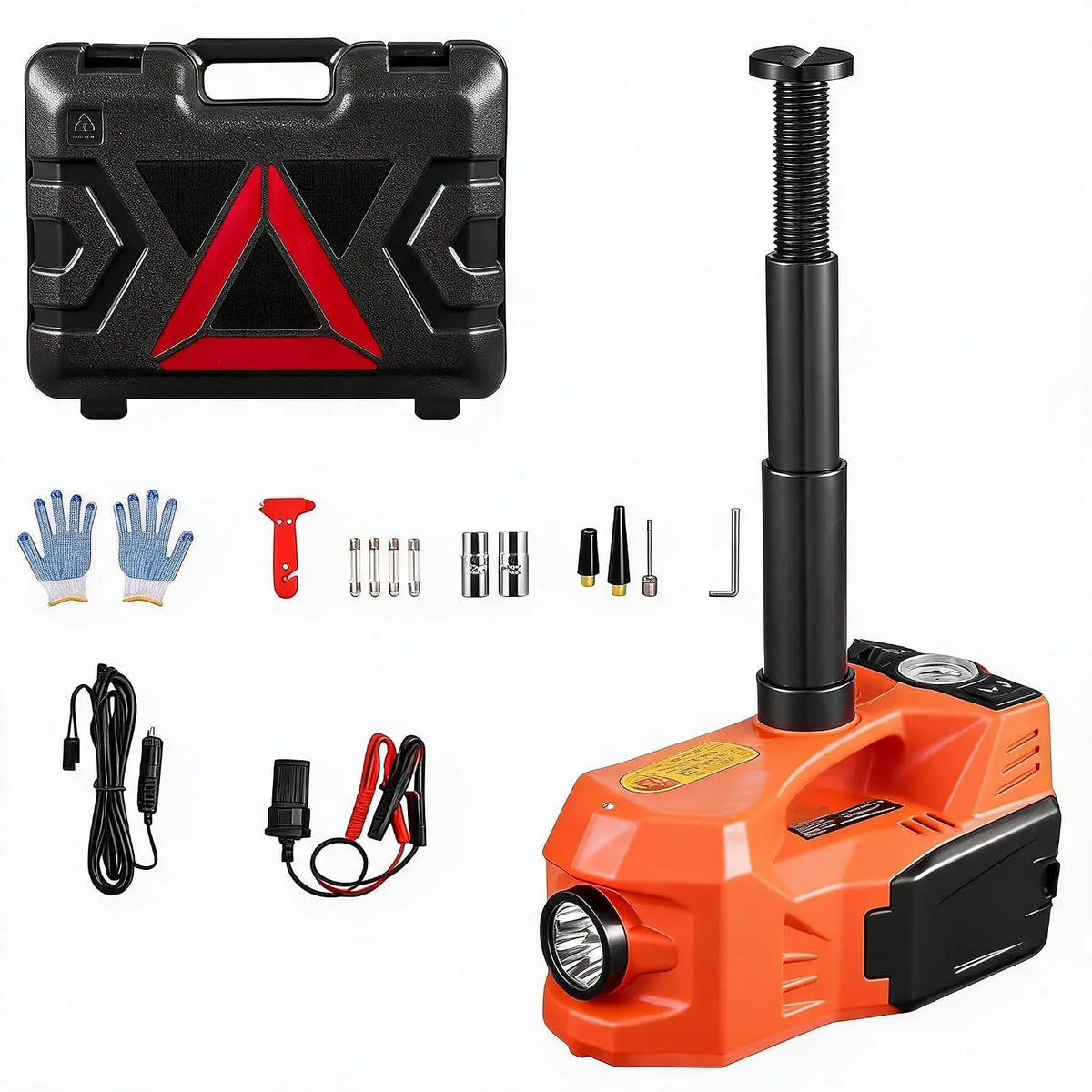 Tacleekii 5 Ton Electric Hydraulic Car Jack Portable Built-in Tire Inflator | Portable Vehicle Lift Jack with Built-in Tire Inflator Pump for Sedan, SUV, MPV