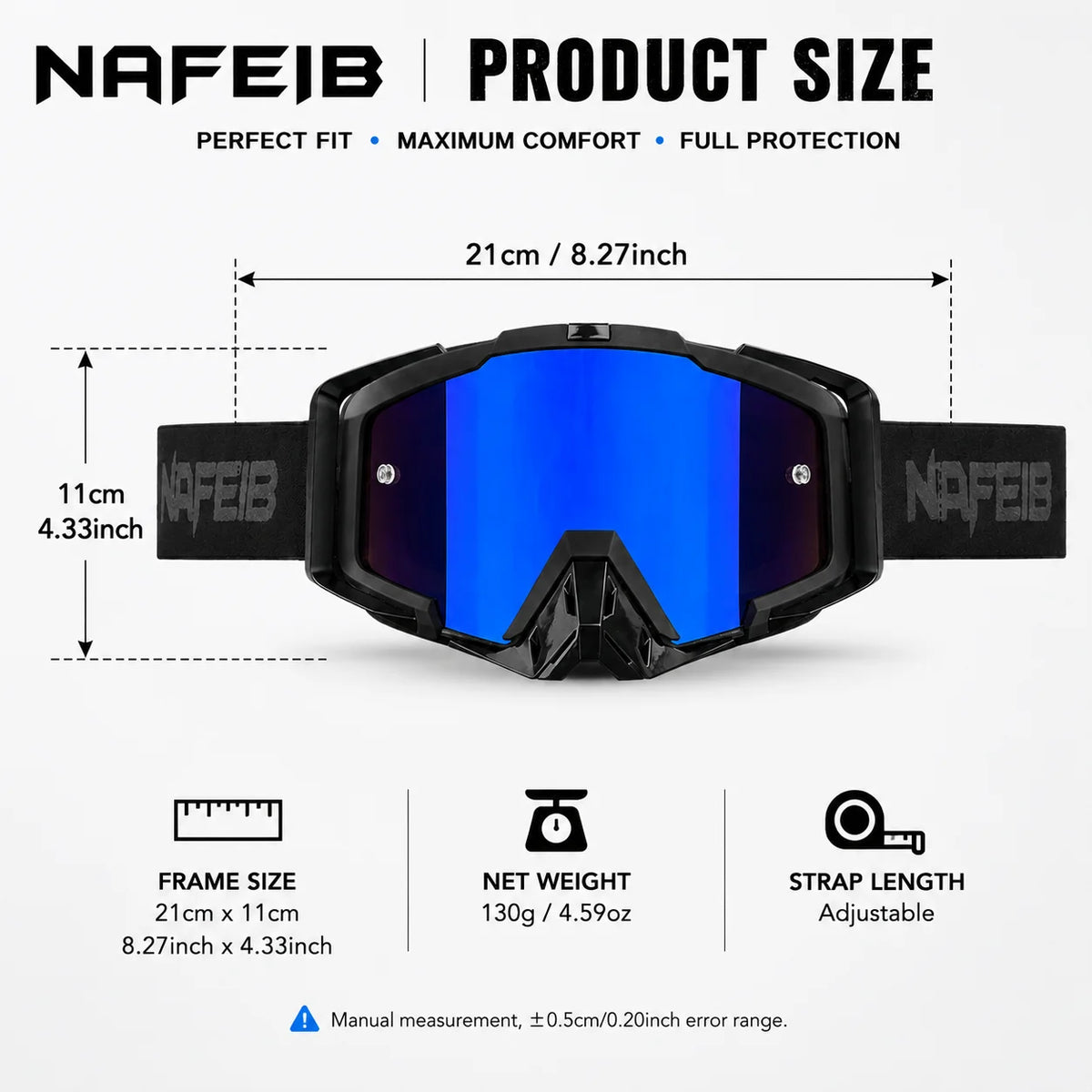 Motorcycle Goggles & Face Mask Set, Windproof Dustproof Riding Eyewear with Breathable Face Cover for ATV Dirt Bike Motocross Off-Road Cycling Outdoor Sports