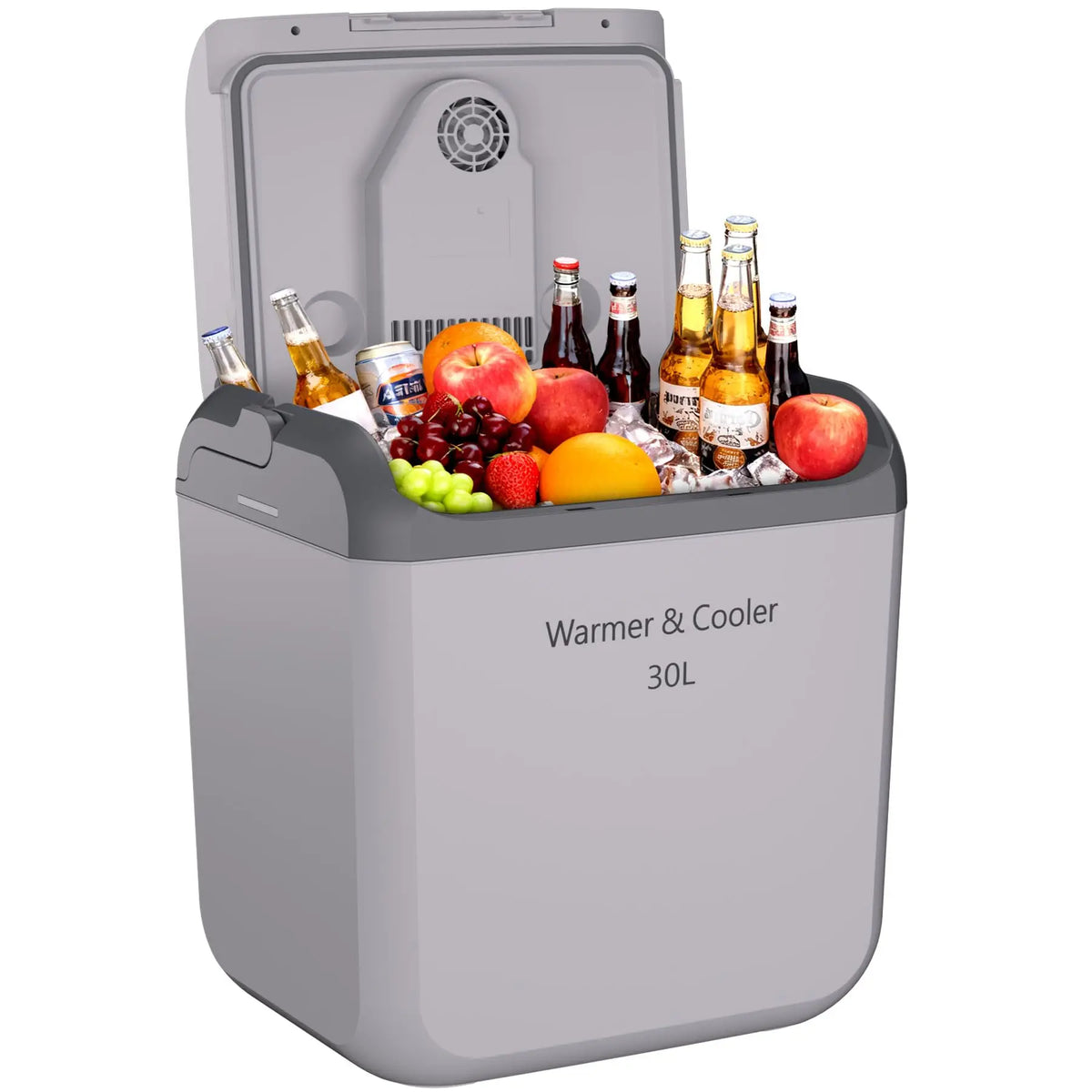 Portable Car Cooler and Warmer, 32QT (30L) Thermoelectric Plug-in Cooler, 12V DC/120V AC Electric Cooler for Car, SUV, RV, Truck, Camping, Travel, and Home Use