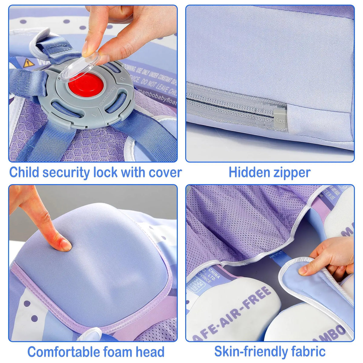 Mambobaby Float Feels Ultra-Secure Safe Air-Free Core ST:  Rainbow 3-24 Month B503-50-W-Z Air-Free Chest Float with Sunshade Canopy  Baby Swimming Ring Toddler Pool Float Infant Swim Circle Infant Fiber Ring 1Years Boy Girl