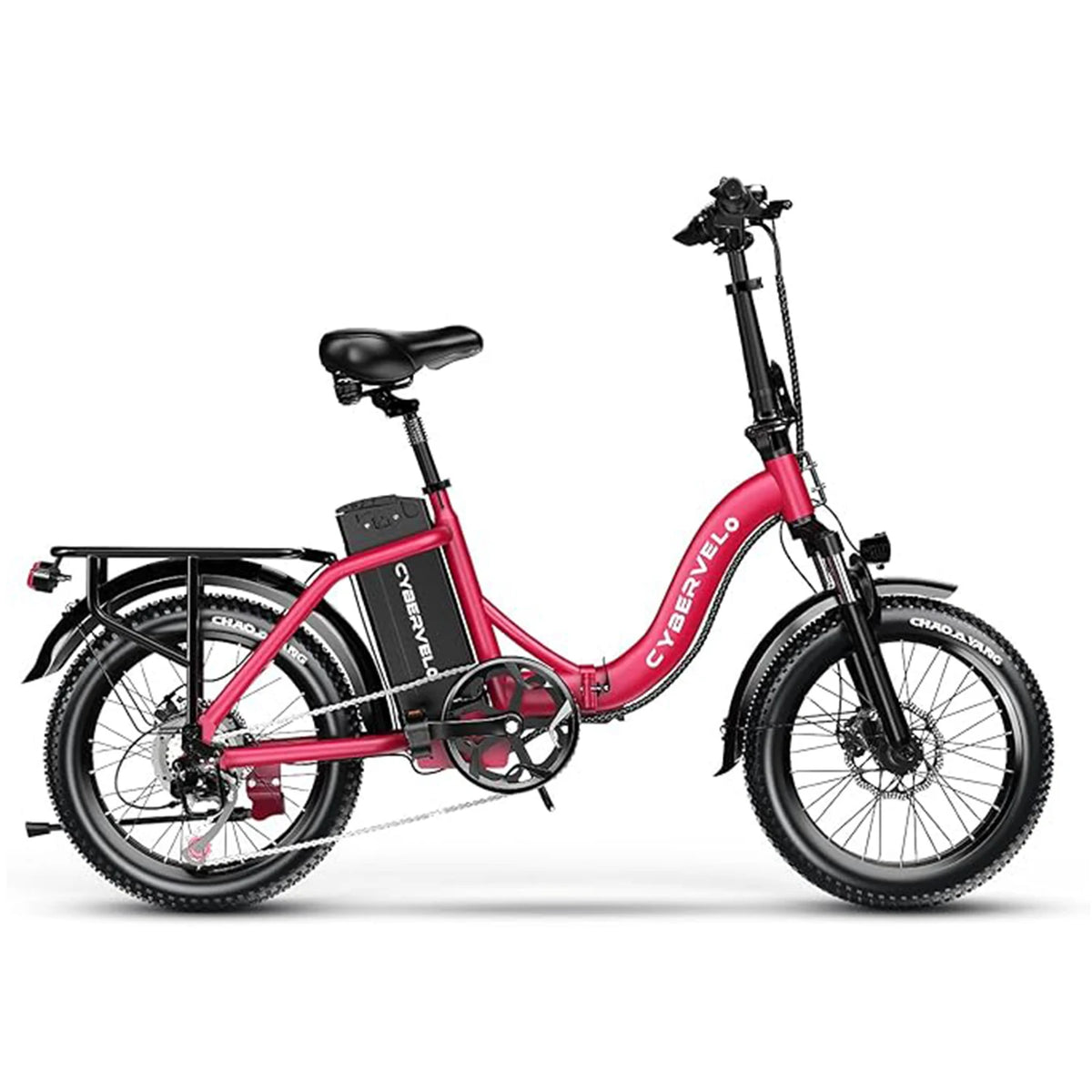 Cybervelo 1000W Electric Bike for Adults 48V 20.8Ah Battery Foldable 20 Inch Fat Tire Urban Commuting Mars700 Large Removable