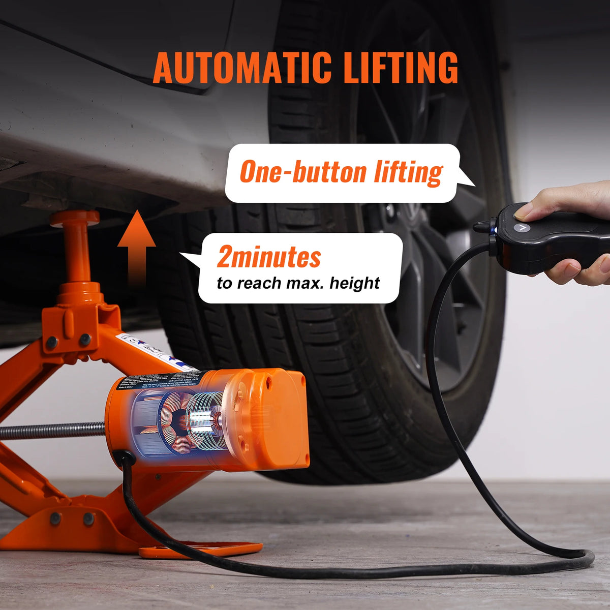 SucceBuy Electric Car Jack 3T Scissor Jack with Electric Impact Wrench 12V Portable Car Jack Lifting for SUV Truck Tire Change