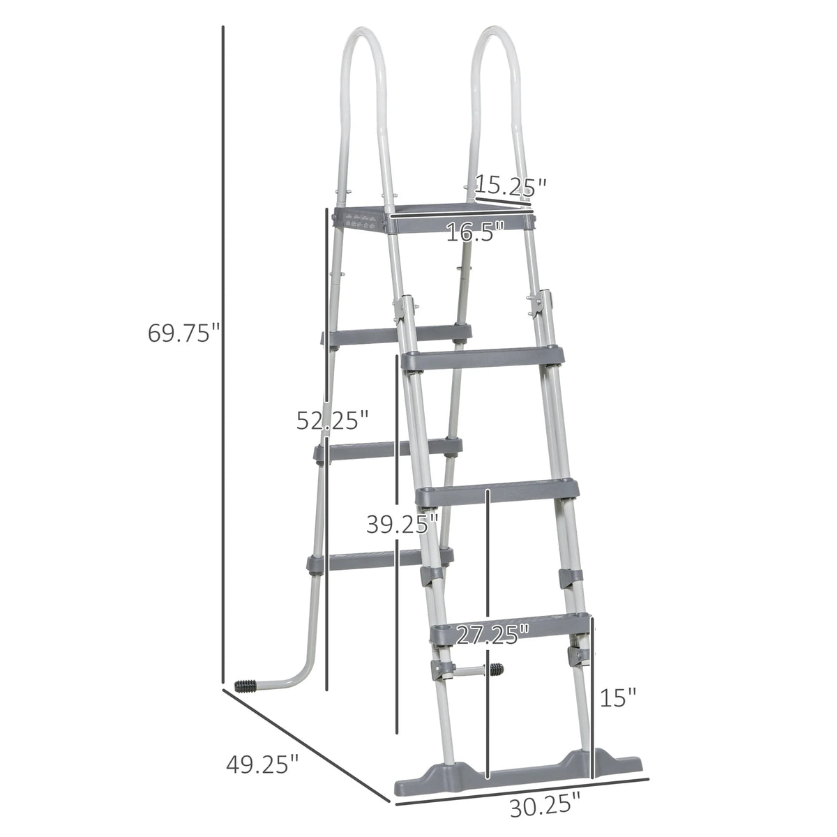 70" Above Ground Swimming Pool Ladder, A Frame Entry Stairs
