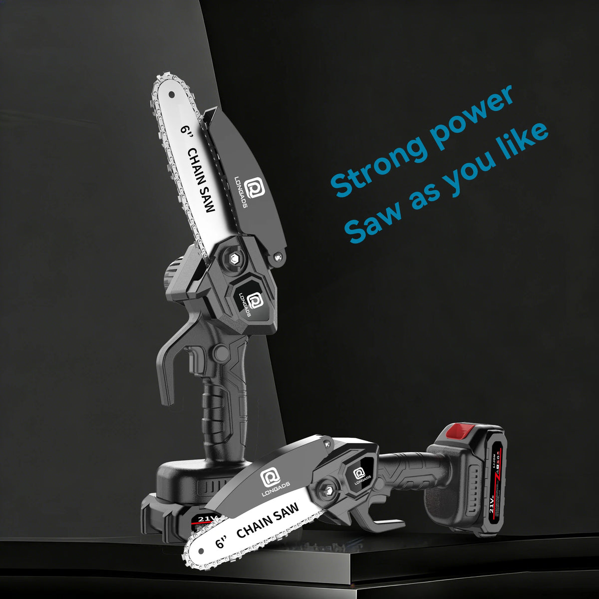 6-Inch Mini Chainsaw, Adjustable Chain, Safety Lock, Equipped with Rechargeable Battery, Chain And Storage Box, Suitable for Quick Pruning of Tree Branches in Homes And Gardens, Men'S Pruning Gift Fallen Tree Removal