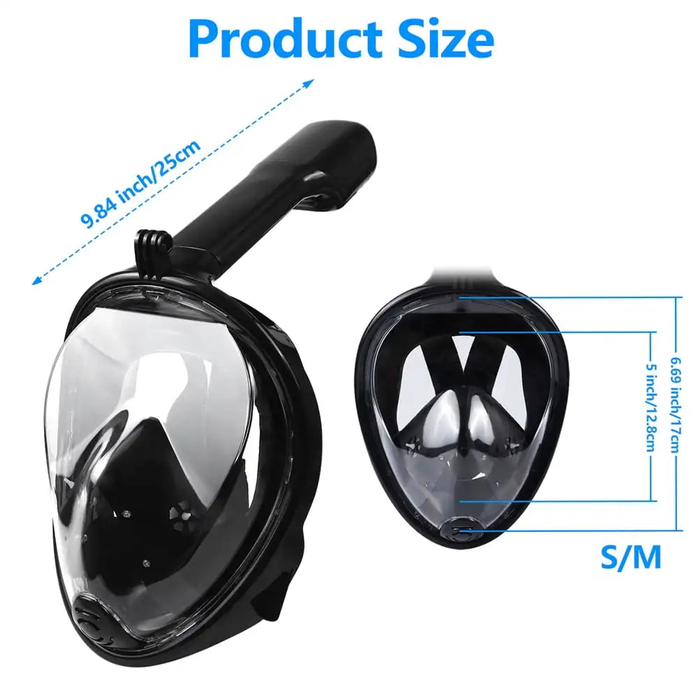 1 Set Full Face Scuba Diving Mask Anti Fog Goggles With Camera Mount Underwater Wide View Snorkel Swimming Mask Snorkling Set