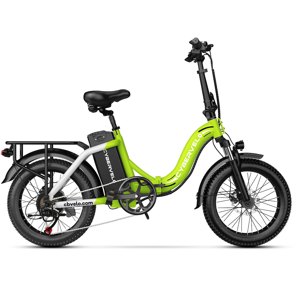 Cybervelo 1000W Electric Bike for Adults 48V 20.8Ah Battery Foldable 20 Inch Fat Tire Urban Commuting Mars700 Large Removable