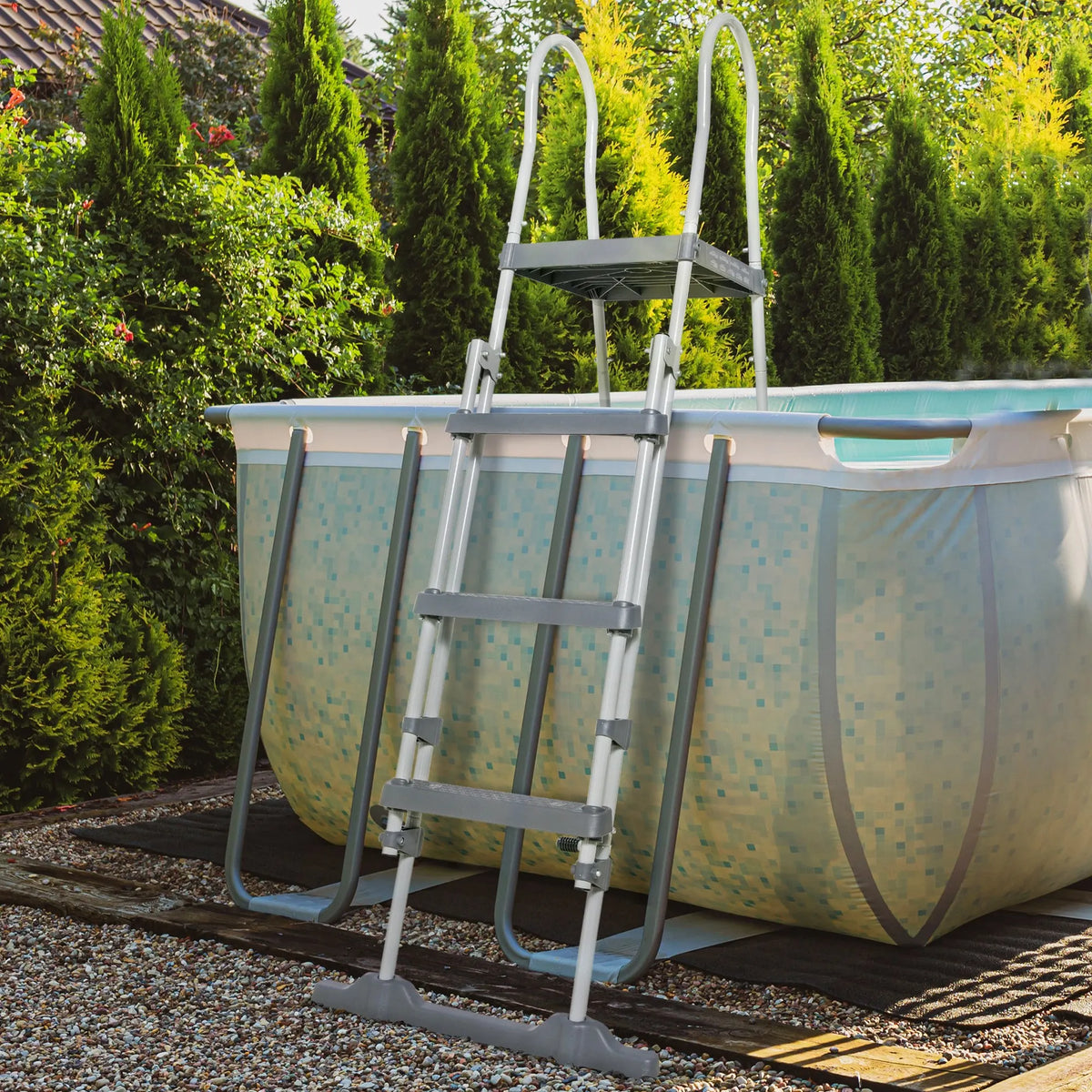 70" Above Ground Swimming Pool Ladder, A Frame Entry Stairs