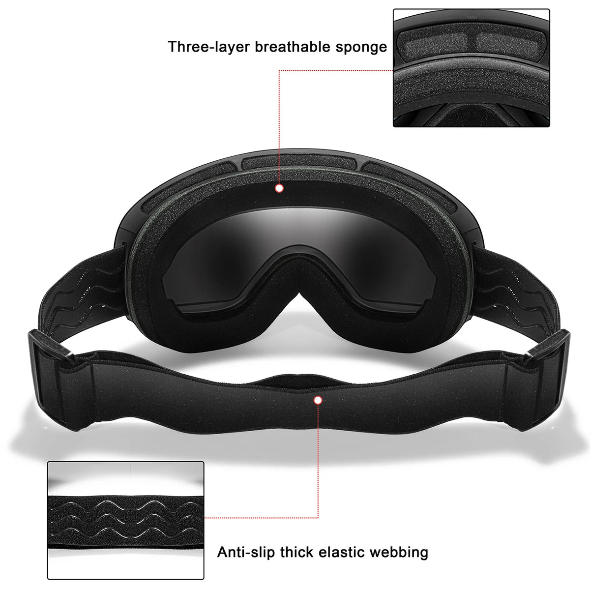 Winter Outdoor SKI Goggles Men And Women Teen, Free Optical Frame and Bag, UV400 Anti-Fog Snowboard Eyewear, Charistmas Gifts