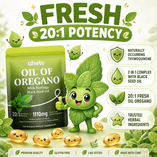 Ahete Oregano Oil Softgels, Black Seed Oil, Moringa, Garlic Oil D3 | Natural Immunity, Gut Health & Respiratory Care
