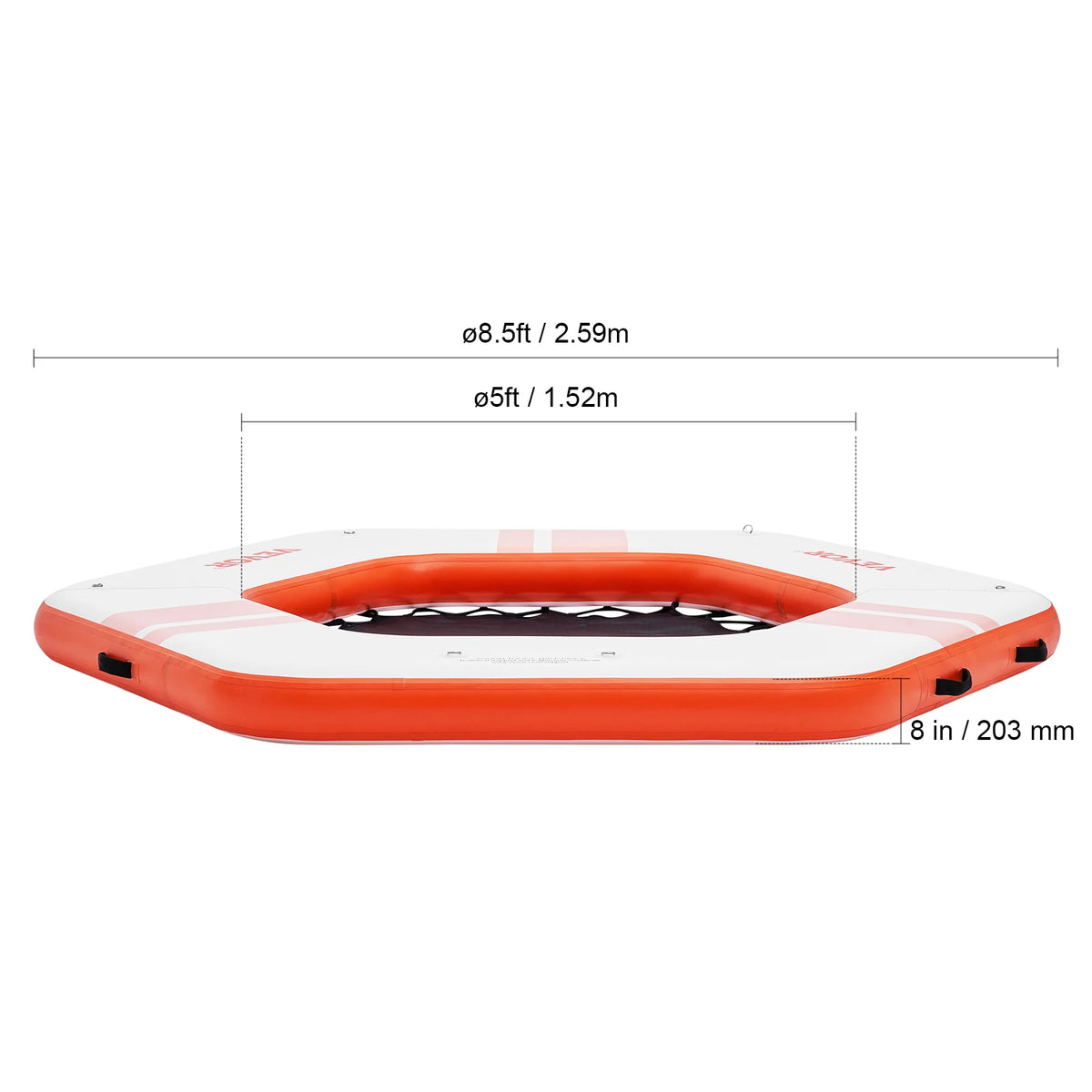 SucceBuy Inflatable Floating Dock 10x8FT Non-Slip Water Detachable Ladder Portable Carrying Bag Floating Platform Island Raft
