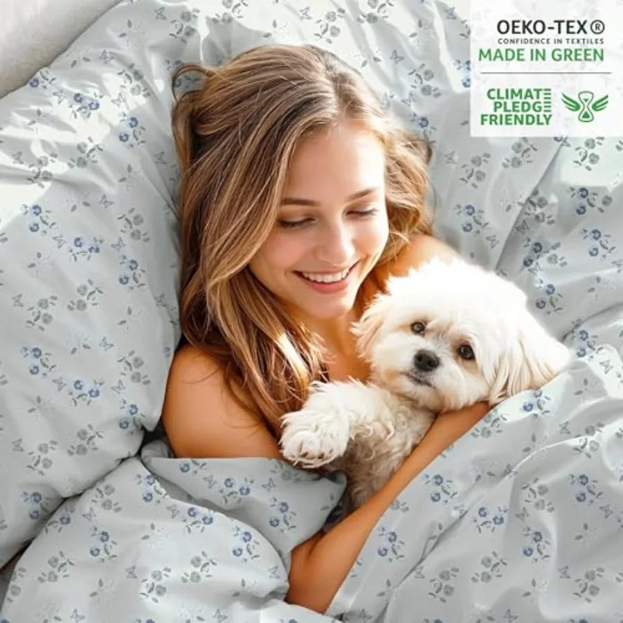 100% Cotton Organic Percale Sheets Size Crisp Cooling Bed Sheets for Hot Sleepers, Deep Pocket 15", Soft Peach Finish, Breathab