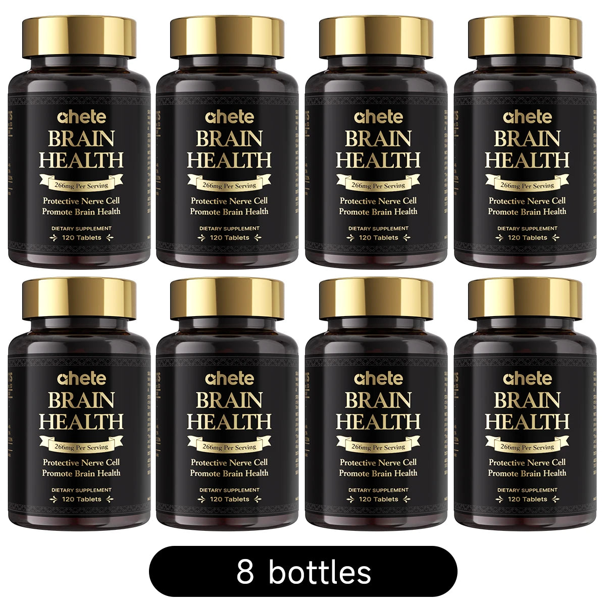 8 Bottles Achete Brain Health 266mg 120 Tablets. DHA Algal Oil & Magnesium for Nerve, Memory & Focus. Best Value.