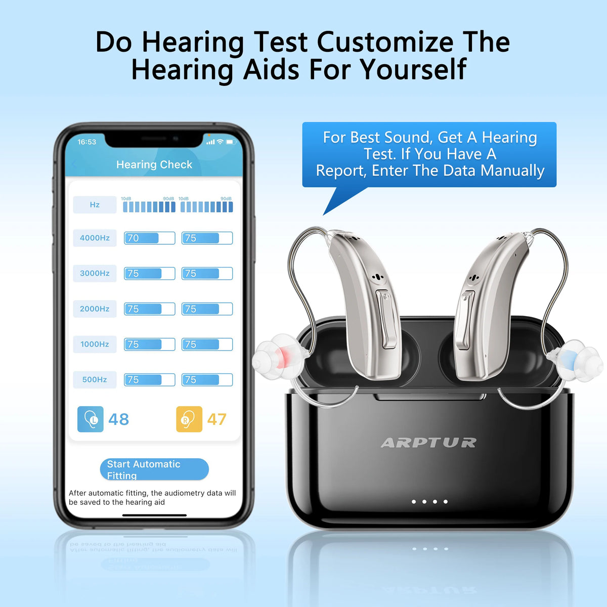 Hearing Aids for Seniors Hearing Aids 3-in-1 Function (Hearing Music Phone) 16 Channels Eco-Friendly Digital