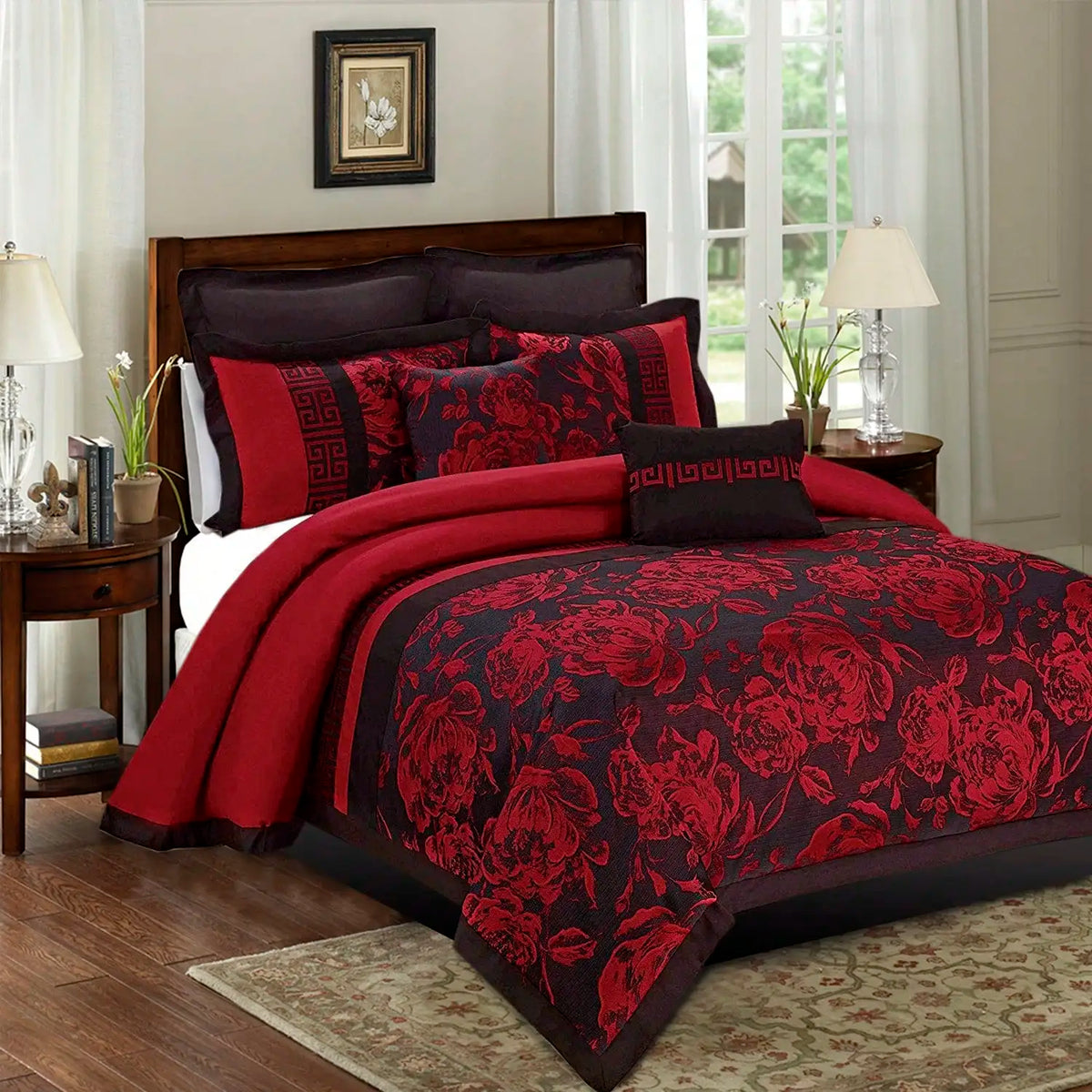 Piece Comforter Set Gray Jacquard Fabric Patchwork Bed In A Bag Soft Texture, Smooth, Good Drapability1 Comforter,2 Shams,2 Eur