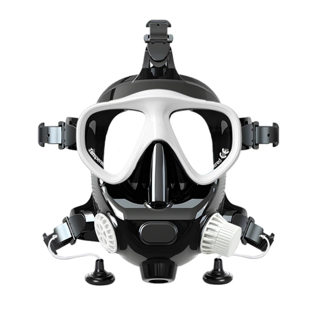 Full-Face Snorkel Mask with Silicone 180° Clear View No Cylinder Included Underwater Breathable Full Mask for Swimming and Diving