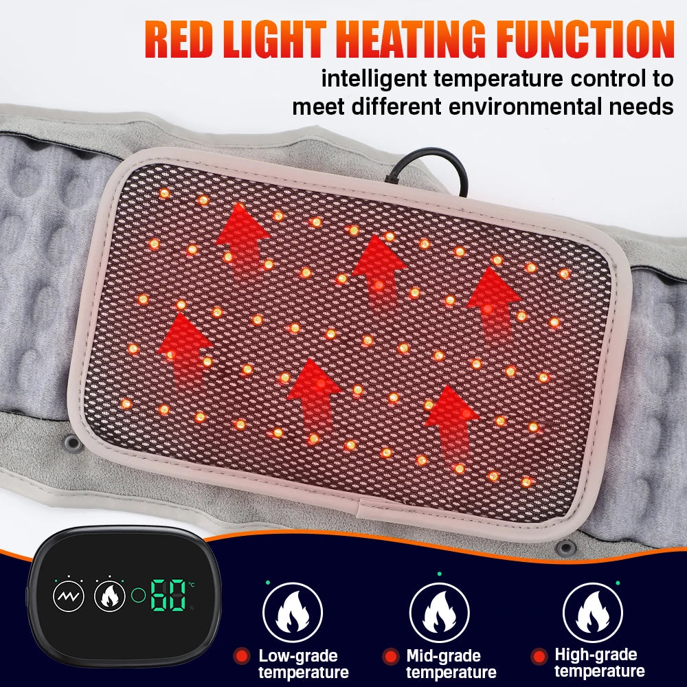 Rechargeable Heating Waist Back Massage Inflatable Lumbar Traction Device Red Light Heating Back Vibration Massage
