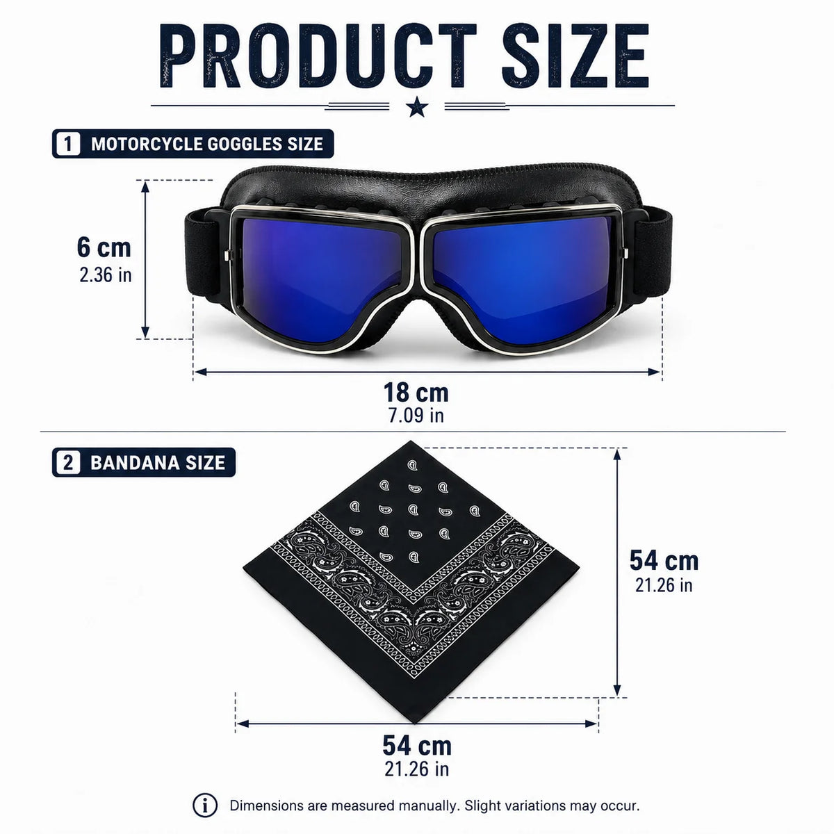 Skier's Goggles and Headband Set, Featuring Mirror-Polished Polycarbonate Lenses, TPU Frame, Leather Padding, and Adjustable Straps | Unisex