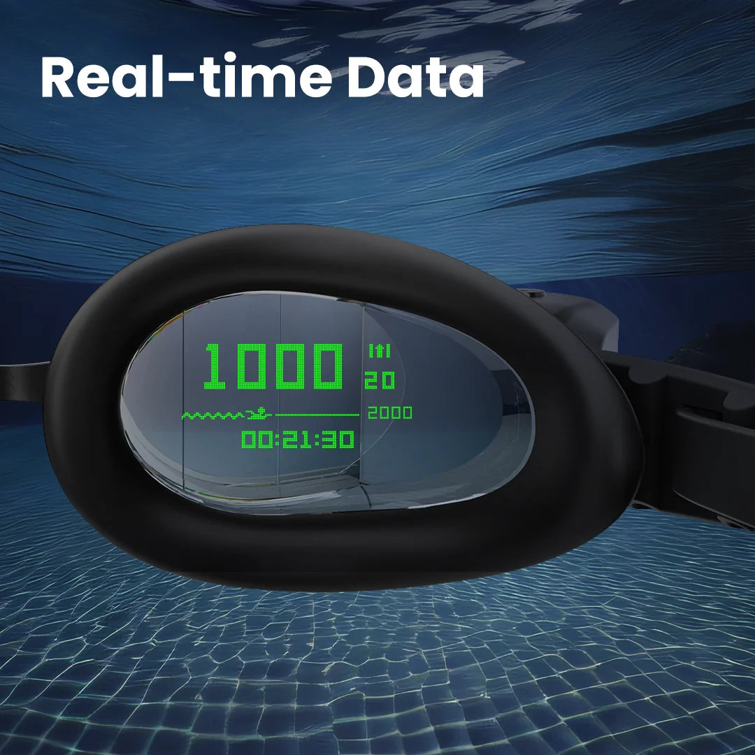 Holoswim Smart Swim Goggles 2PRO, AR Real-Time Display, Data Tracking & Training Plans Swim Goggles, Nano Anti-Fog, IP68 Durability, No APP Subscription Fees, AI Analysis, Wide Compatibility