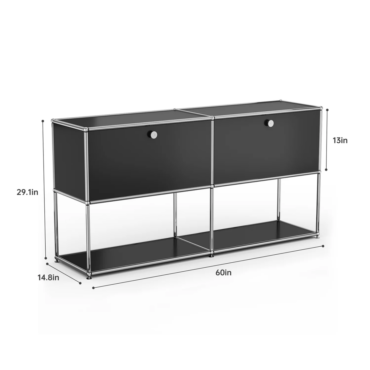 Modern Modular Metal Storage Cabinet Freestanding Sideboard Display Organizer For Living Room Bedroom Entryway Home Furniture