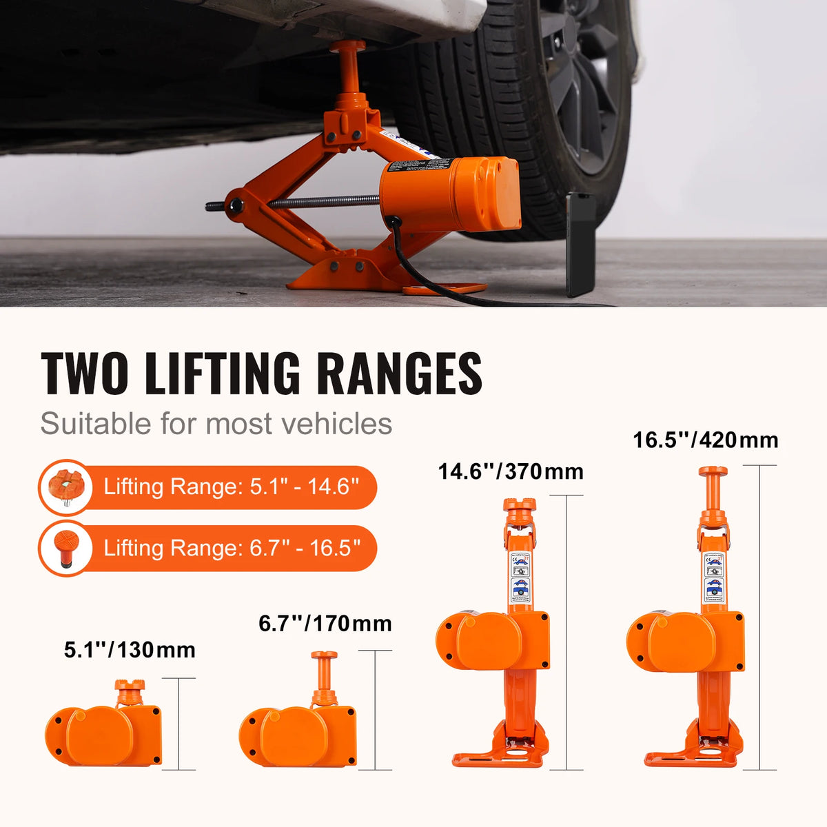 SucceBuy Electric Car Jack 3T Scissor Jack with Electric Impact Wrench 12V Portable Car Jack Lifting for SUV Truck Tire Change