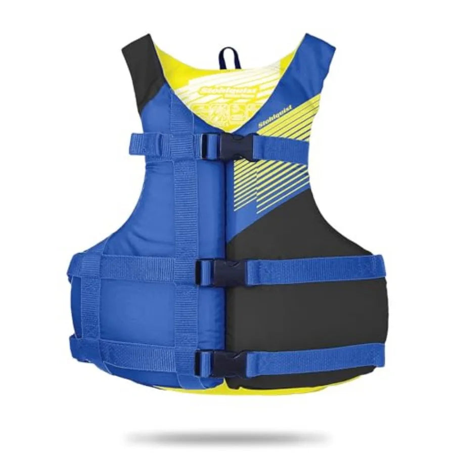 Life Jacket 50-90 lbs - Coast Guard Approved Life Vest - Type III PFD for Boys and Girls - Secure and Adjustable Fit for Swimmi