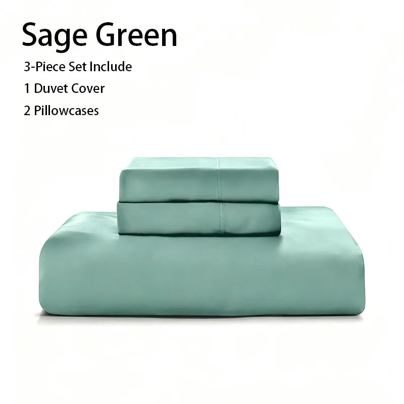 100% Bamboo Viscose Duvet Cover Set 3PCS, Solid Color Cooling & Breathable Bedding, 1 Duvet Cover + 2 Pillowcases, Queen (90"×90") / King (104"×90"), No Comforter Insert, 8 Colors Available`