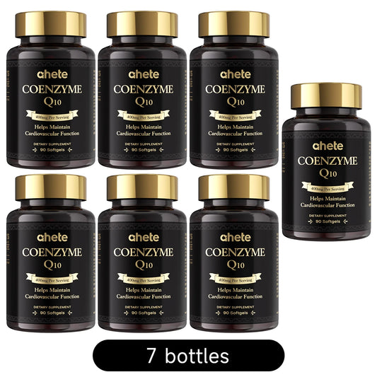 Ahete GMP Grade CoQ10 400mg Softgels X 90 per Bottle 7-Pack Antioxidant & Cardiovascular Health Supplement