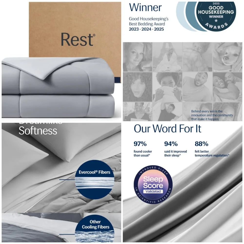 Evercool® Cooling Comforter, King/Cali King, Blanket for Hot Sleepers, All Season Bedding for Night