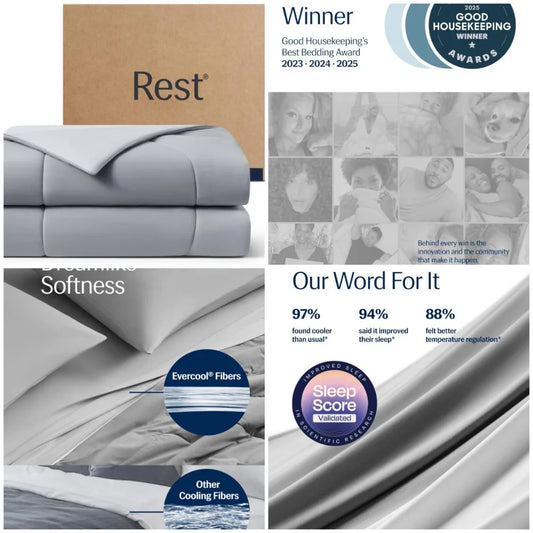 Evercool® Cooling Comforter, King/Cali King, Blanket for Hot Sleepers, All Season Bedding for Night